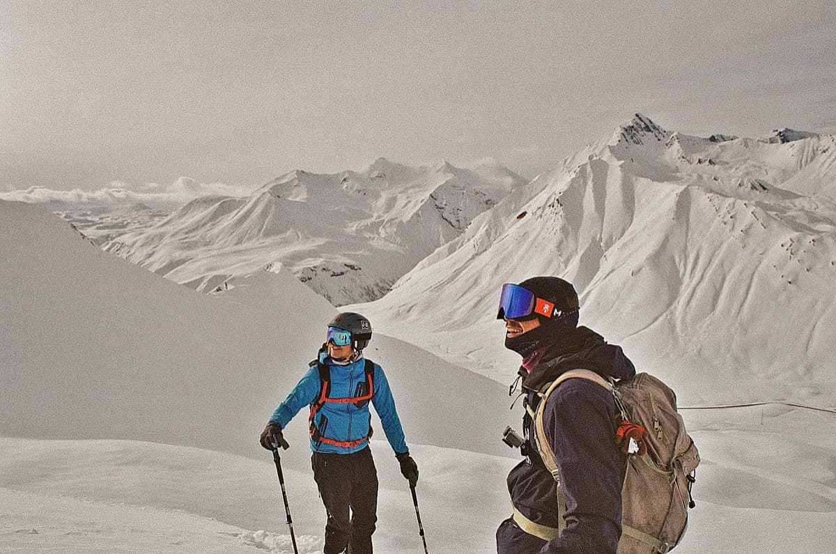 Group ski lesson on Gudauri ridge