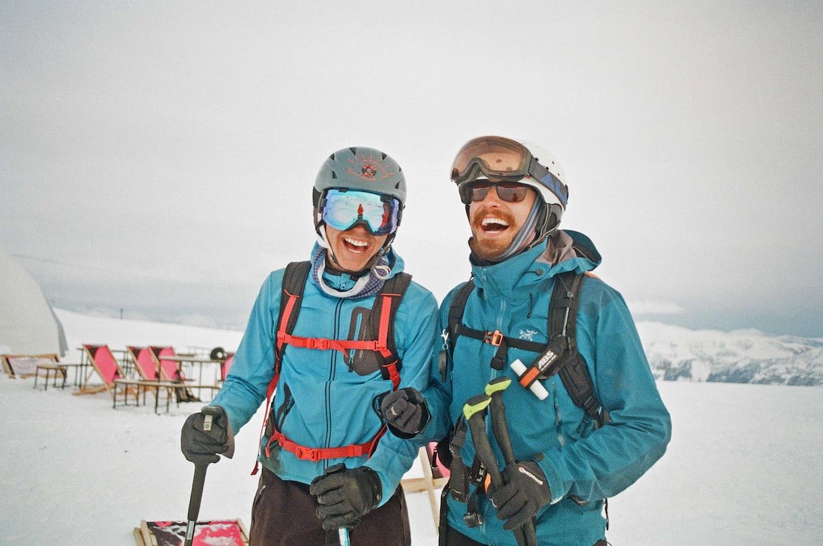 Vagabond instructors laughing together in Gudauri