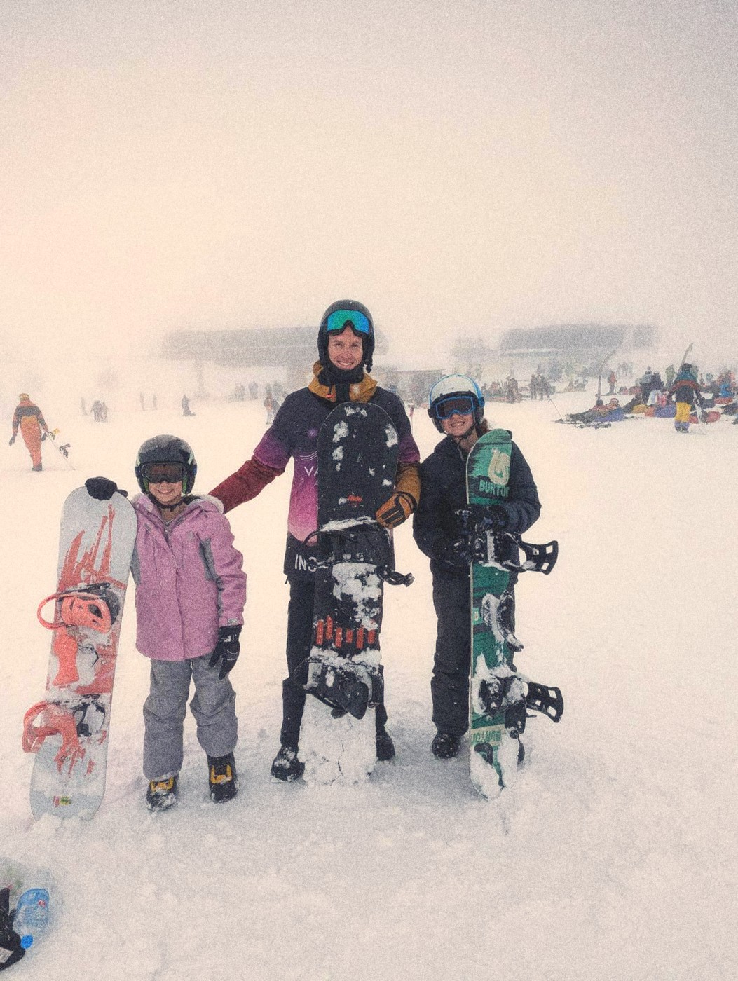 Vagabond instructor with a young snowboarder in Gudauri.